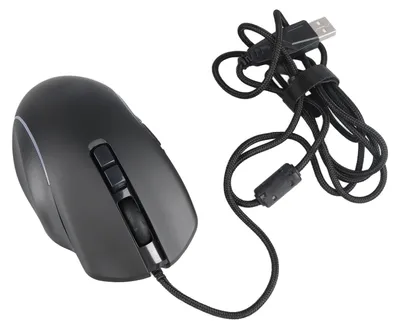 Image de Souris de jeu filaire à 10 boutons avec éclairage RGB, souris pour gamers, 6 niveaux de DPI réglables, souris filaire noire, type 1