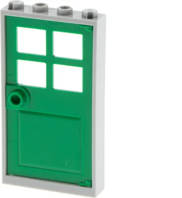 Produktbild von 1x Lego Tür Rahmen 1x4x6 neu-hell grau Türblatt grün Haus Fenster 60623 60596