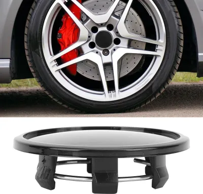 Obrázek produktu pro 4 kusy krytek nábojů kol, vnější průměr 65 mm, vnitřní průměr 48 mm, stylové, univerzální provedení, snadno instalovatelné kryty pneumatik, černé