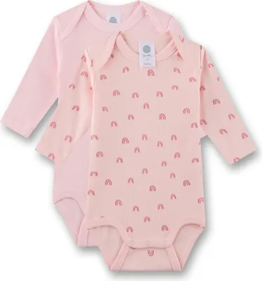 Produktbild von Sanetta Baby-Body  langarm (Doppelpack) rosa Regenbogen 56