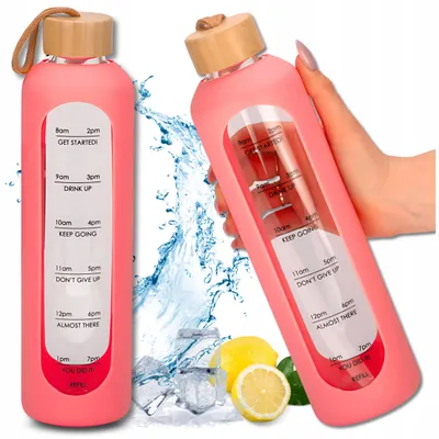 Produktbild von Tressari Motivationsflasche Glas 1000ml BPA-frei dicht