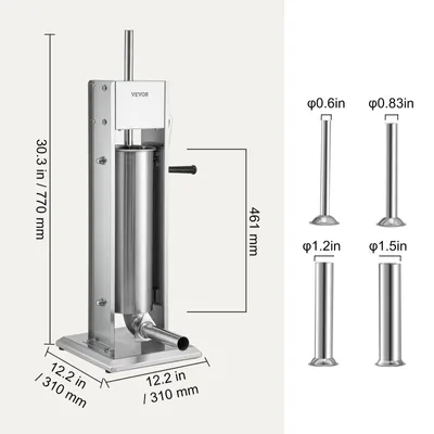 Produktbild von Wurstfüller - Wursthersteller - Wurstmaschine - Professioneller, 7-Liter-Edelstahl-Wurstfüller