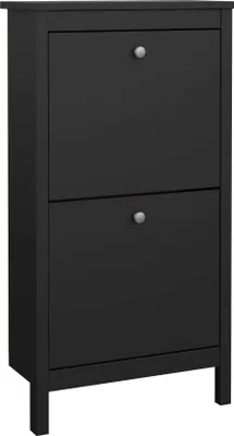 Produktbild von Schuhschrank Tisoy, Schuhregal, Mehrzweck-Eingangsgarderobe, Möbel für Schuhe, 54x25 h103 cm, Schwarz