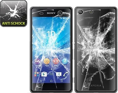 Produktbild von 2x Panzerfolie für Sony Xperia M5 ANTI-SCHOCK Displayschutzfolie HD KLAR F/B