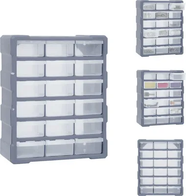 Immagine prodotto di vidaXL Organizzatore a più cassetti 18 cassetti 38x16x47 cm - Cassette per attrezzi