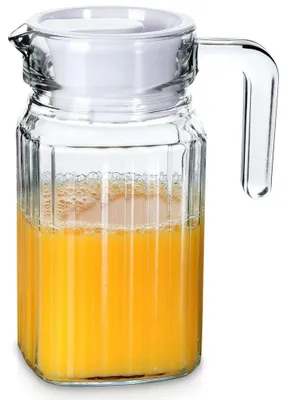 Immagine prodotto di Caraffa in vetro con coperchio - 600 ml - Trasparente - Lavabile in lavastoviglie