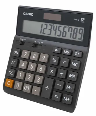 Zdjęcie produktu dla Casio DX-12B, Komputer stacjonarny, Podstawowy kalkulator, 12 cyfr(y), 1 linii, Bateria/Energia słoneczna, Czarny