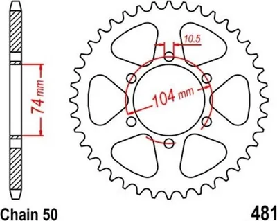Immagine prodotto di Pignone 42 Z passo 530 per KAWASAKI Z 400 J 80-83 Pignone posteriore