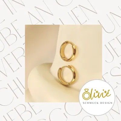 Produktbild von XCOAST Creolen/Ohrringe - Edelstahl, 18K Goldbeschichtung, hypoallergen, elegant, farbecht - schönes Valentinstagsgeschenk