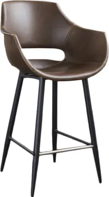 Produktbild von KAWOLA Thekenhocker ZAJA Barstuhl Sitzhöhe 65 cm Kunstleder dunkelbraun