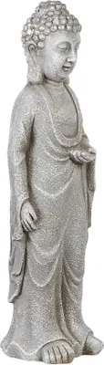 Zdjęcie produktu dla BELIANI Figurka dekoracyjna płyta MgO 70 cm szara ozdoba budda dom ogród