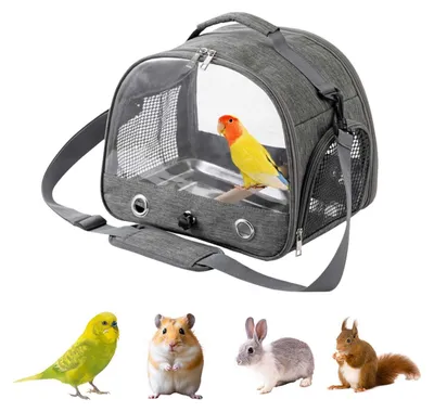 Immagine prodotto di Zaino per pappagalli con supporto in legno, leggero, portatile, ideale per piccoli uccelli, trasportino per uccelli per viaggi