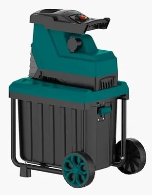 Productafbeelding van Tuinhakselaar, 3000W, elektrisch, met borstelloze motor, automatische invoer met terugvoer, geschikt voor takken tot 45 mm, opvangbak van 60 liter, overbelastingsbeveiliging, voor tuinafval