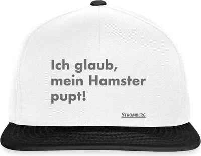 Produktbild von Spreadshirt Stromberg Zitat Ich Glaub, Mein Hamster Pupt Snapback Cap, One size, Weiß/Schwarz