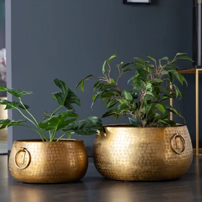 Produktbild von Handgefertigte Schalen 2er Set ORIENT gold im Hammerschlagdesign