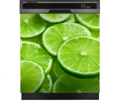 Produktbild von Magnete Dekorative 60x60 cm Küche Magnetmatte Spülmaschine - Scheiben von grüner Limette