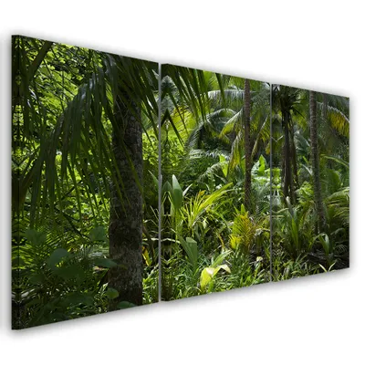 Produktbild von Triptychon auf leinwand grüne landschaften 60x40 cm Feeby grün wandbild bereit zum aufhängen