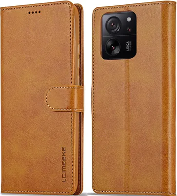 Image de Etui pour Xiaomi 13T/Xiaomi 13T Pro étui en cuir avec fermeture magnétique et support, étui de protection Jaune
