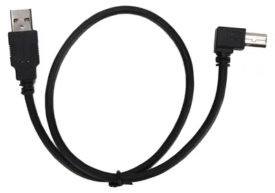 Produktbild von USBA-zu-USBB-Stecker-Konvertierungskabel, rechtwinkliger Verbindungsadapter, 0,5 m, Schwarz