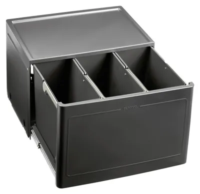 Image de BLANCO BOTTON Pro 60/3 Système automatique de tri des déchets avec porte tournante / plastique / anthracite / 3x13 litres