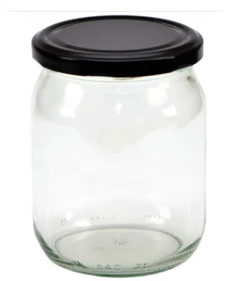 Produktbild von 8 x Einmachglas 540 ml Mit Deckel Schwarz TO82 Glas Für Marmelade Gurken Honig Vorratsglas Twist Off Set