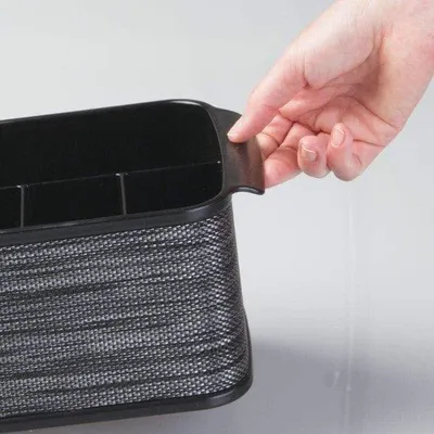Immagine prodotto di Cestino per posate, decorativo e spazioso - nero - Set da 2 pezzi