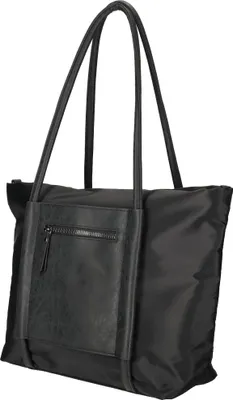 Produktbild von Christian Wippermann XL großer Damen Shopper Umhängetasche Tasche Leder Optik Schultertasche Büro Arbeit Schwarz