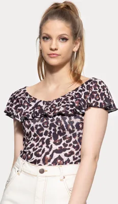 Produktbild von QUEEN KEROSIN Volant Top Mit y Leo-Print Leo Xs