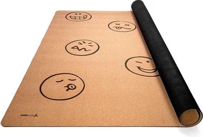 Produktbild von Famanu Spielmatte schadstofffrei - Kork Krabbelmatte für Babys und Kinder - Smileys Muster - 140x110 cm