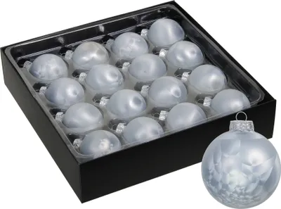Produktbild von 16 Weihnachtskugeln Glas 40mm ice Christbaumkugel Baumschmuck Weihnachten
