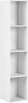 Produktbild von BELIANI Bücherregal Weisser Spanplatten-TV-Ständer 4 Regalböden 4-stufige Aufbewahrungseinheit Skandinavischer Traditioneller Stil