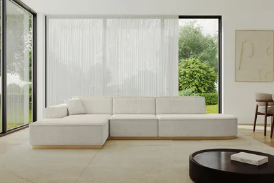 Produktbild von ALTDECOR Ecksofa in L-Form IREA-L2-v2 327x165x80 cm Cremeweiß Corner Sofa Eckcouch Couch Wohnlandschaft Cauchsofa