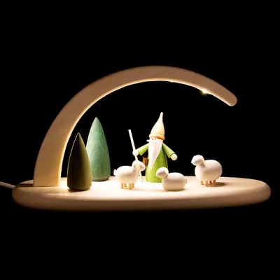 Produktbild von Leuchterbogen Schäferwichtel  (24x13cm) von Seiffener Volkskunst