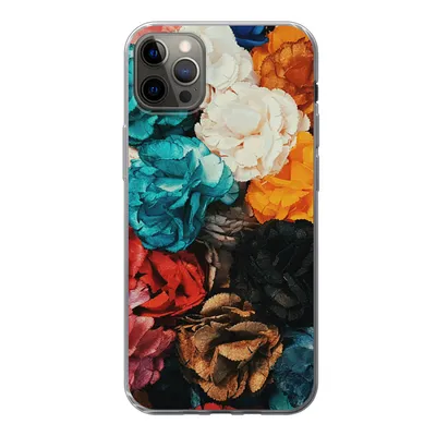 Produktbild von MuchoWow® Handyhülle Schutzhülle Hülle für iPhone 12 Pro Max Wand - Rosen - Abstrakt Silikon Softcase Handy Hülle - Hartschale