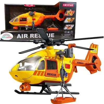Zdjęcie produktu dla Helikopter Ratunkowy SOS Airbus Światło Dźwięk Wciągarka Zabawka 112