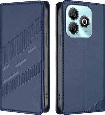 Produktbild von Hülle für ZTE Blade A75 4G, Kunstleder Brieftaschen Handyhülle mit Kartenfach und Standfunktion Blau