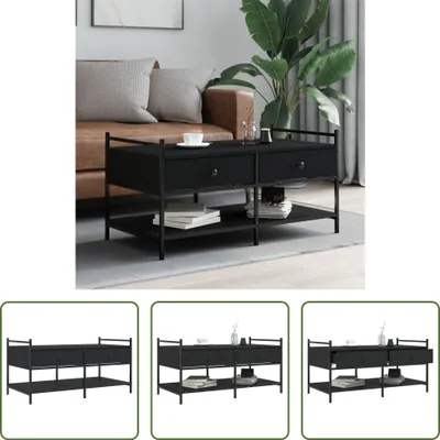 Produktbild von The Living Store Couchtisch Schwarz 99x50x50 cm Holzwerkstoff