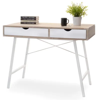 Immagine prodotto di Scrivania SAYER con cassetti - bianco / rovere sonoma