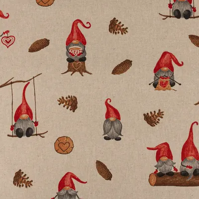 Produktbild von Weihnachtsstoff Meterware Dekostoff Leinenlook natur 1,40m