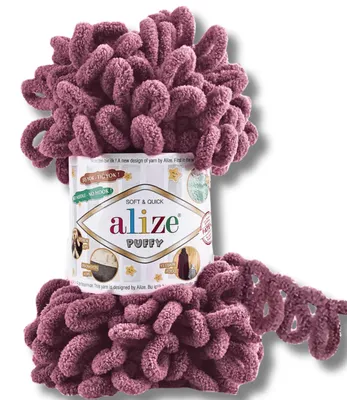 Productafbeelding van Alize 1x 100g Puffy garen, effen kleur, geschikt voor haken en breien (roze - 28)