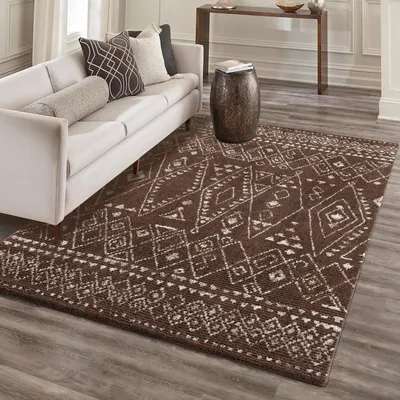 Produktbild von Teppich Wohnzimmer Braun - 200x290 cm - Ethno, Berber-Muster - Weiche Schlafzimmer-Teppiche
