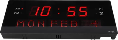 Obrázek produktu pro LED nástěnné hodiny Dekorativní černý rám Elegantní styl Závěsné otvory Digitální displej Elektrické stolní hodiny