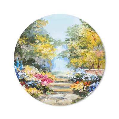 Produktbild von MuchoWow® Mauspad Mousepad Malerei - Blumen - Natur - Ölfarbe 20x20 cm - Mousepads - Maus Mat - Pad - Mausunterlage - Schreibtischmatte