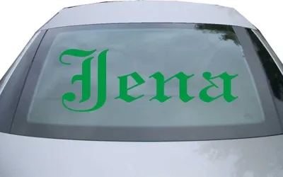 Produktbild von Indigos UG - Aufkleber Heckscheibe & Motorklappe DE6522 - grün - 600x210 mm - Stadt Jena - Auto Scheiben Fenster Heckklappe Tuning Racing JDM - Die cut