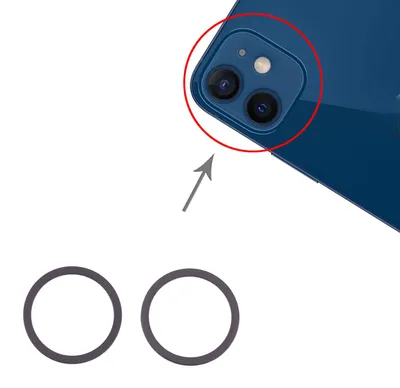 Immagine prodotto di 2 pezzi protettore della lente della fotocamera posteriore per Apple iPhone 12 Mini Nero Parte di ricambio Nuovo