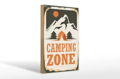 Produktbild von Holzschild Camping 20x30cm Camping Zone Outdoor