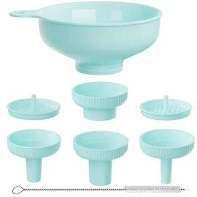 Image de Ensemble de 5 entonnoirs de cuisine, en plastique de qualité alimentaire, sans BPA, de couleur bleue