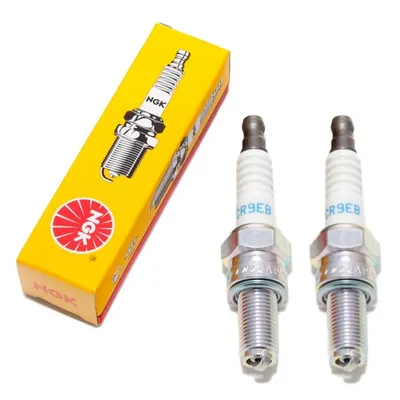 Produktbild von NGK Zündkerzen Set 2x CR9EB Zündkerze entstört, 19,0mm Langgewinde Ø 10,0mm, feste SAE-Anschlussmutter, 6955 kompatibel mit