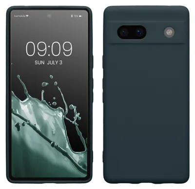 Produktbild von kwmobile Handyhülle für Google Pixel 7a Hülle - weiches Handy Silikon Case - Schutzhülle Cover - Dunkler Schiefer