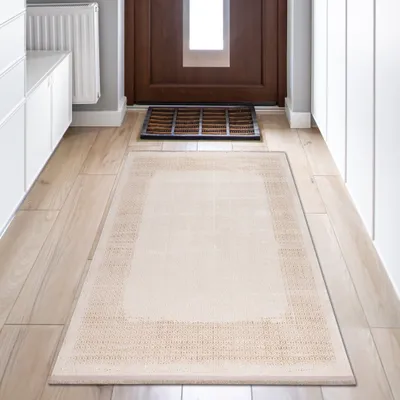 Produktbild von Eleganter Abstrakter Teppich | glänzend | in gold-weiß Größe - 80 x 150 cm
